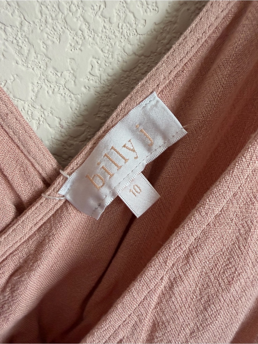 Billy J Linen Midi Dress Cottagecore Boho Wedding Guest Blush Pink NWT AU10 US6 - Picture 2 of 9